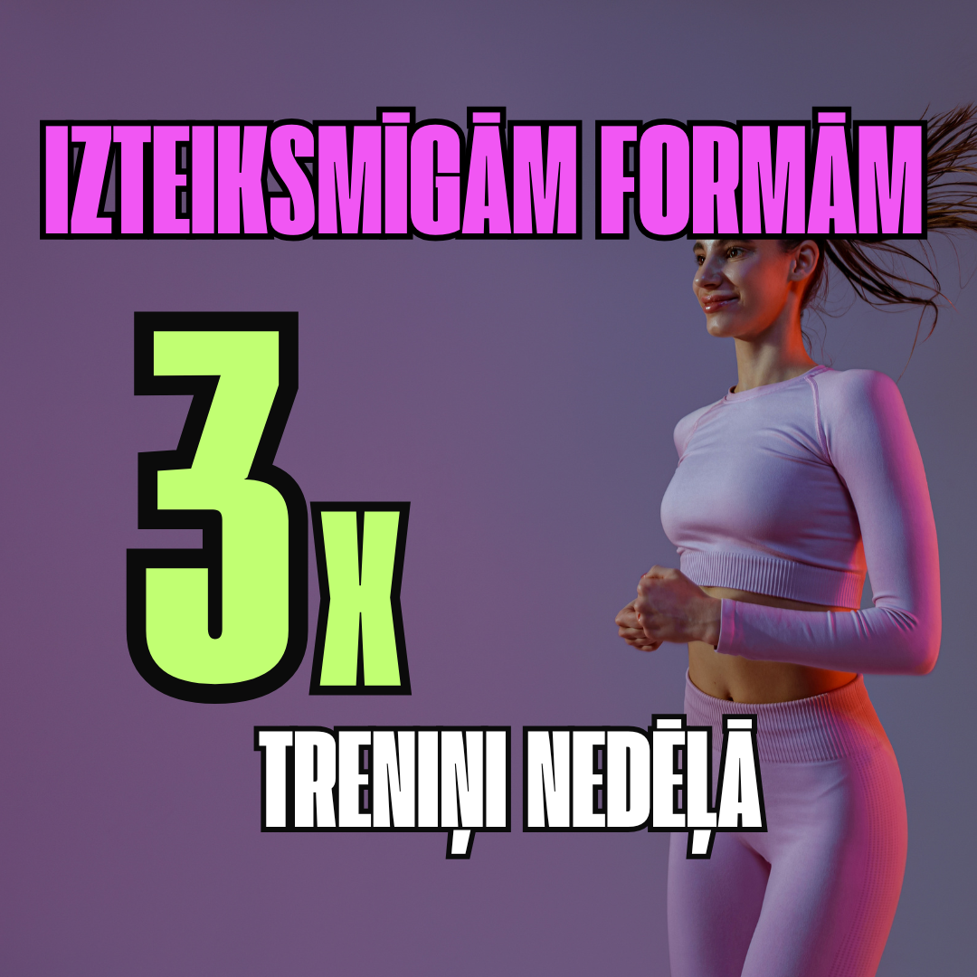 Sievietēm: 3 treniņi nedēļā – spēkam un izteiksmīgām formām