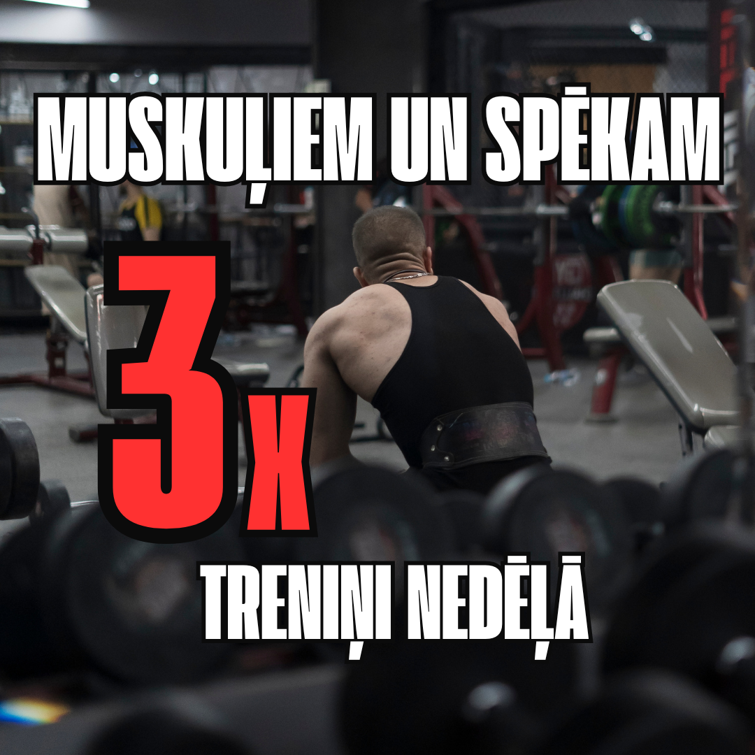 Muskuļu masa un spēks vīriešiem – tikai 3 treniņi nedēļā!