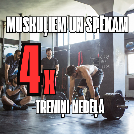Muskuļu masa un spēks vīriešiem - 4 treniņi nedēļā!